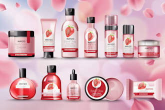 create a cosmetic label design and premium packaging design
