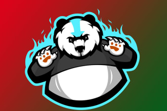 do elegant panda animal mascot logo design with unlimited revision