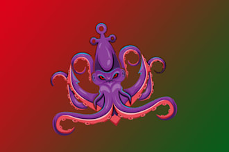 create a cool, creative and original kraken octopus mascot logo in 14 hours