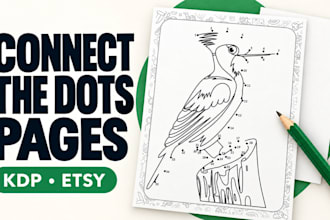 create custom dot to dot pages for kids, KDP and etsy