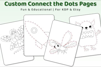 create connect the dots pages for kids for KDP etsy