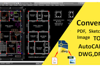 convert pdf, image, sketch to autocad drawing or dwg