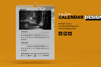 design a modern desk or wall calendar