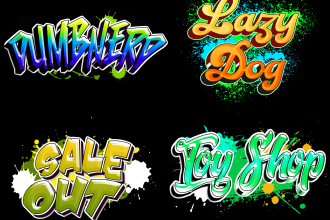 create custom graffiti pop art font logo for your business