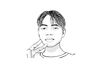 draw a detail line art illustration in 12 hours