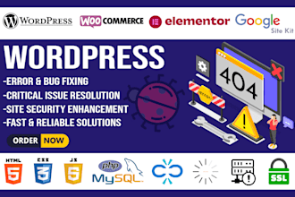 fix wordpress bugs, issues, and critical errors quickly