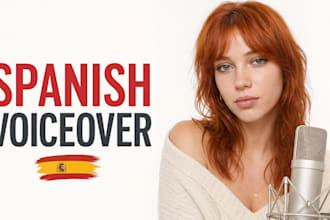 record a native castilian spanish voice over from spain