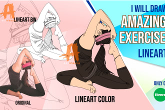 make line drawing yoga pose from your picture