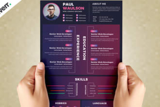 design professional and attractive resume and CV design
