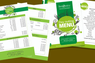 design creative menu cards and food labels