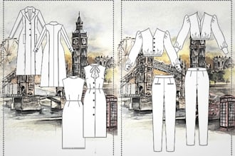 create fashion technical sketch, flat drawings
