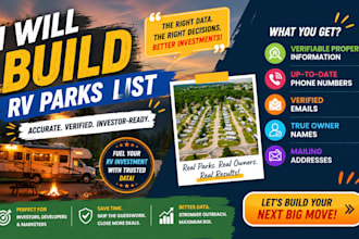build list of rv parks, mobile home parks and campgrounds