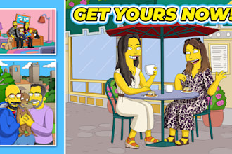 draw you a custom portrait in yellow cartoon style