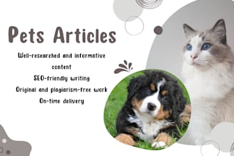 write and review pets articles as a vet