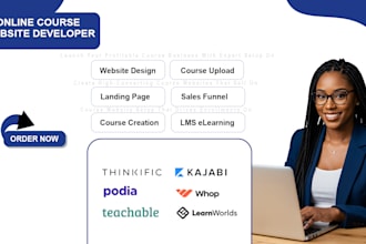 set up your thinkific, podia and teachable online course website