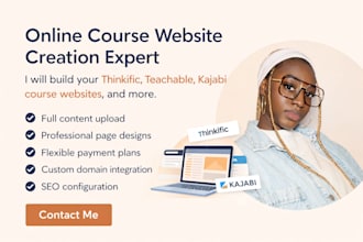 set up your thinkific, podia and teachable online course website