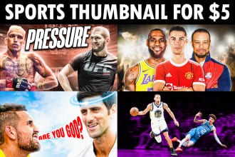 design youtube thumbnail for sports channel