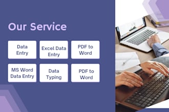 data entry in ms word, ms excel and inpage