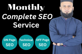 provide complete monthly SEO service with white hat techniques