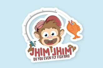 do corporate original nice fly fisherman logo for you