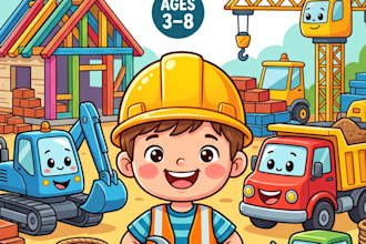 create a cute construction coloring book for kids