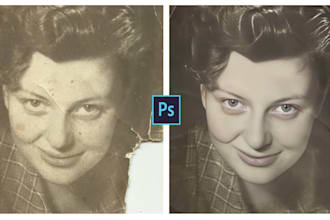 restore, colorize, fix and retouch your damaged photo