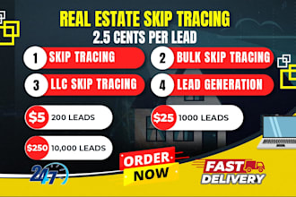 do skip tracing for real estate, bulk skip tracing llc lead generation b2b
