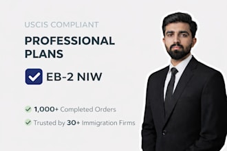 draft uscis compliant eb2 niw professional endeavor plan