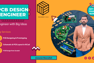 design and modify pcb and schematic in kicad