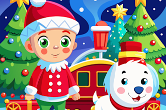 design 2d children story book illustration