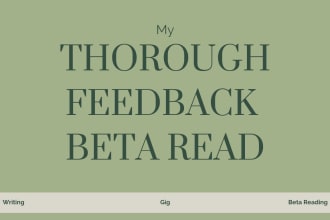 beta read and critique your fiction writing with constructive feedback
