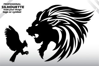 create silhouette logo or detailed vector silhouette of any image