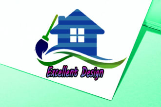 professional  luxury home clean business logo design for you