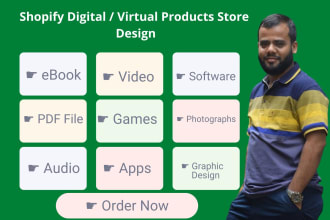 build digital store, virtual products, digital products shopify store, ecommerce