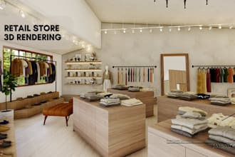 design and 3d render your retail store interior