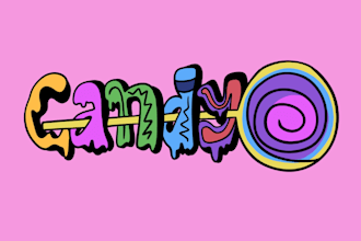 make handdrawn trippy 90s, psychedelic or futuristic 3d logo