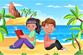 design children book cover and kids book illustration