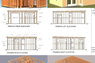 design timber or wood structure, framing and trusses plan
