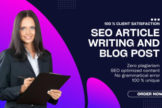 write seo article writing, website content and blogs