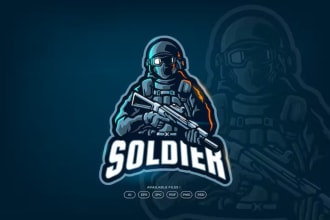 give creative military logo design with new concepts