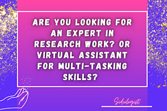 do online research, website search, data entry, lead generate in excel, g sheets