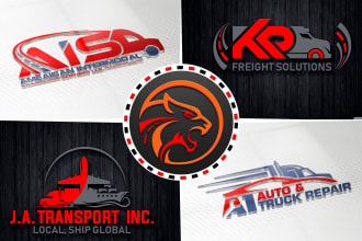 creative for logistics transport and trucking cargo logo