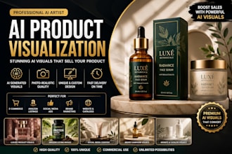 design luxury cosmetic packaging and ai product visuals