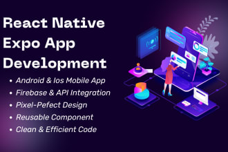 develop cross platform app in react native or expo for android and ios