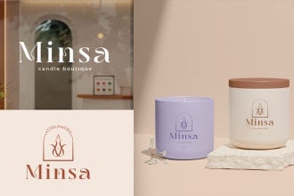 design modern and minimal candle label design