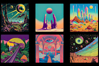 create psychedelic album cover design