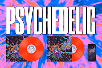 design psychedelic album or single cover art