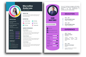make professional resume design or modern cv template