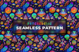 create psychedelic seamless pattern for print textile fabric