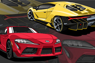 make insane vector car illustration